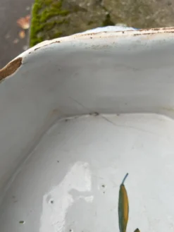 Jardinière rafraichissoir faïence Rouen fleurs feuillage XVIIIème sièc