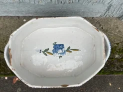Jardinière rafraichissoir faïence Rouen fleurs feuillage XVIIIème sièc
