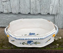 Jardinière rafraichissoir faïence Rouen fleurs feuillage XVIIIème sièc