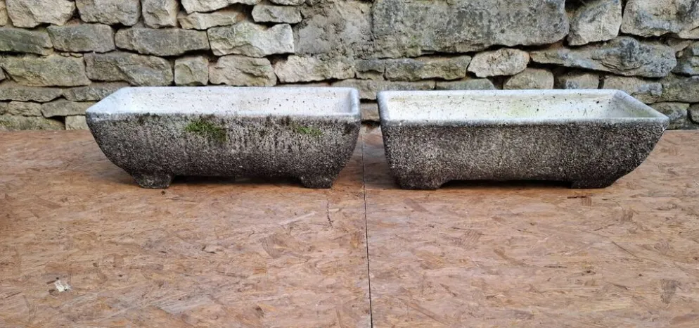 Jardinières en ciment
