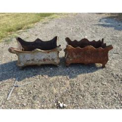 2 jardinières en fonte 1900 de style rocaille Charleville - Mézières
