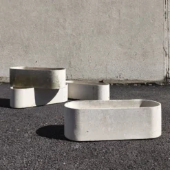 4 jardinières fibrociment Eternit, design Willy Guhl