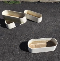 4 jardinières fibrociment Eternit, design Willy Guhl