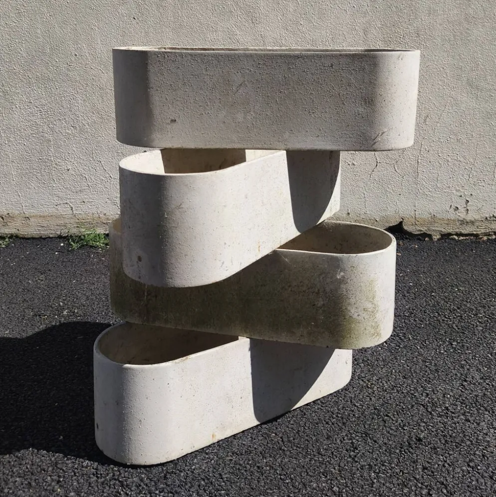 4 jardinières fibrociment Eternit, design Willy Guhl