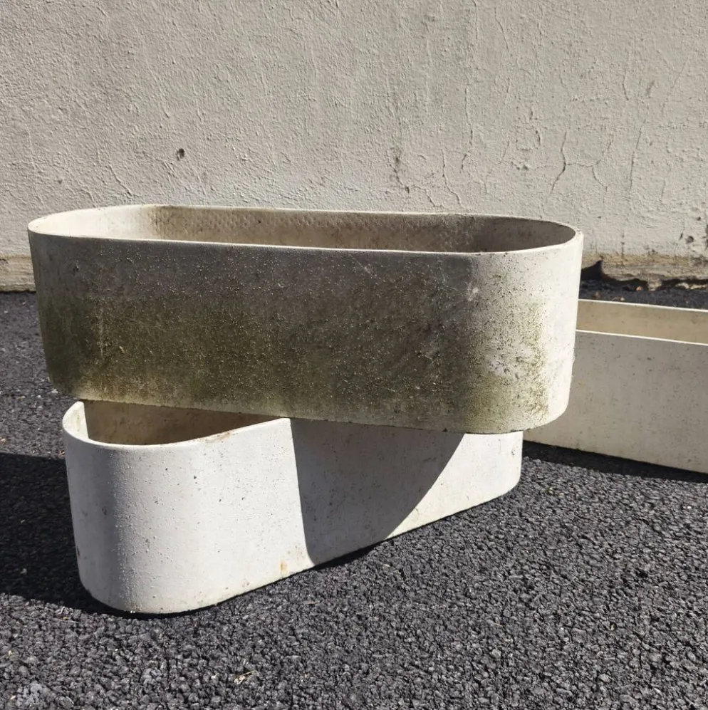 4 jardinières fibrociment Eternit, design Willy Guhl