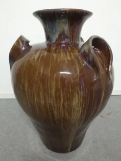 Jarre XXL Art nouveau en grès émaillé, France vers 1900