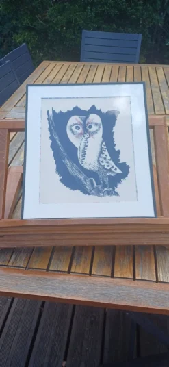 Jean Lurçat Lithographie Chouette de Bonne espérance