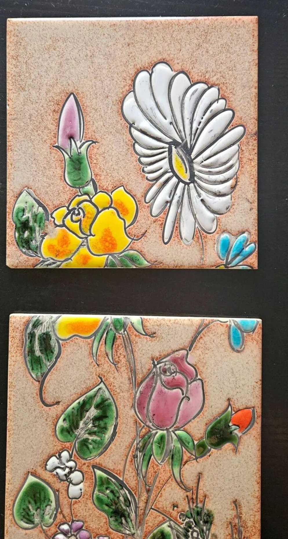 Jean-Paul ARNONE- Vallauris Frise de 3 Carreaux De Faïence Année 1960