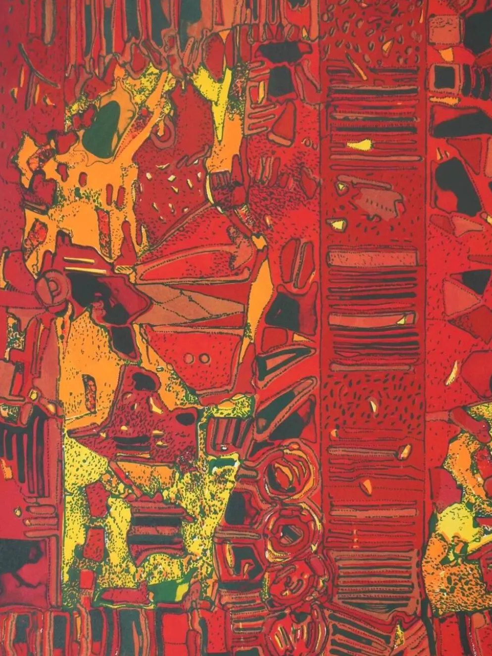 Jean-Pierre Vielfaure : Le chaos de l'intérieur, lithographie originale signée
