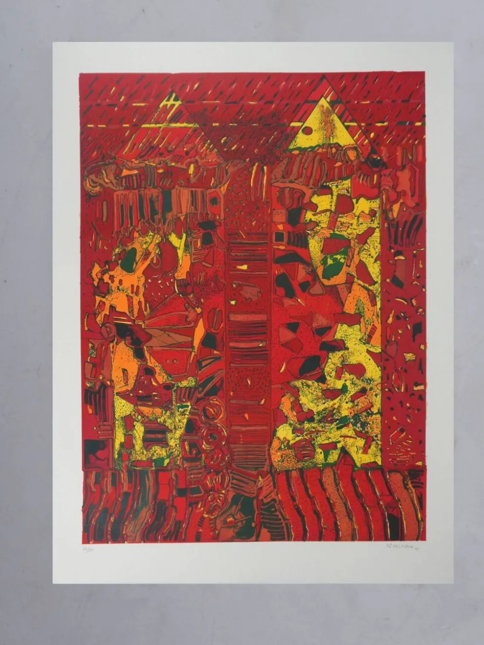 Jean-Pierre Vielfaure : Le chaos de l'intérieur, lithographie originale signée