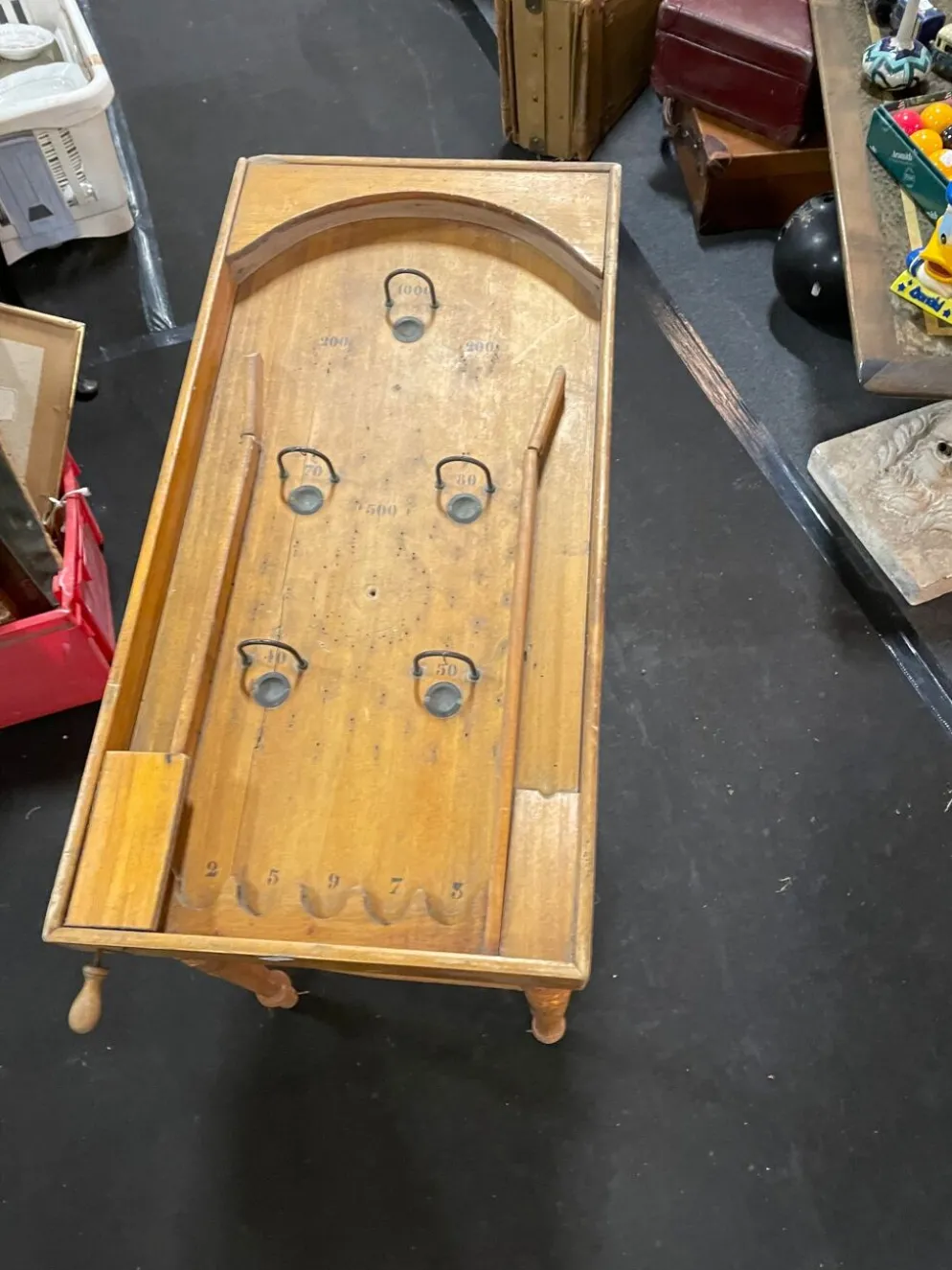 Jeu ancien flipper en bois