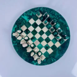 Jeu d’échecs décoratif en malachite, 1950–1970