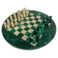 Jeu d’échecs décoratif en malachite, 1950–1970