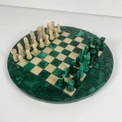Jeu d’échecs décoratif en malachite, 1950–1970