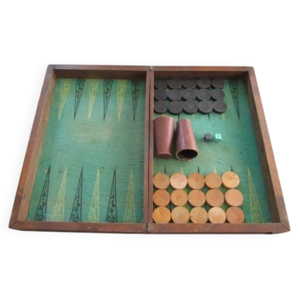 Jeu de Backgammon/jacquet ancien en bois