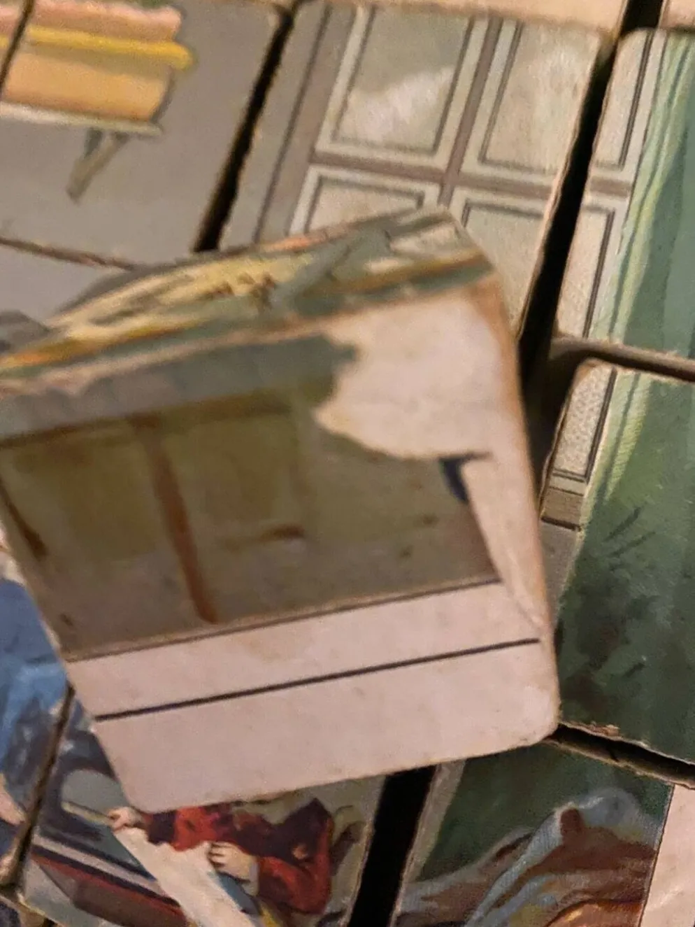 Jeu de cubes en bois xixeme