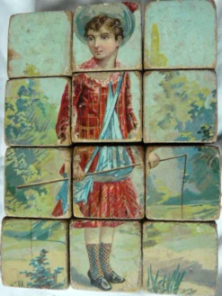 Jeu de cubes en bois XIXème