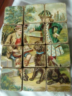 Jeu de cubes en bois XIXème