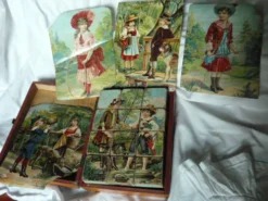 Jeu de cubes en bois XIXème