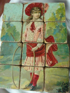 Jeu de cubes en bois XIXème