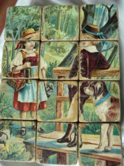 Jeu de cubes en bois XIXème