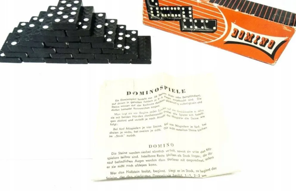 Jeu de dominos postmoderne, Allemagne, années 1970, ensemble de 28.