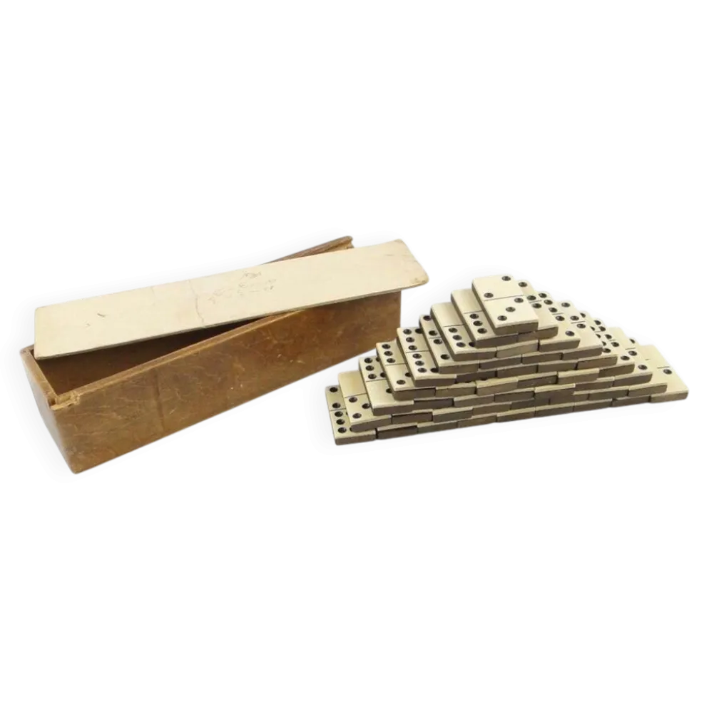 Jeu de dominos postmoderne, Pologne, années 1950, ensemble de 28.