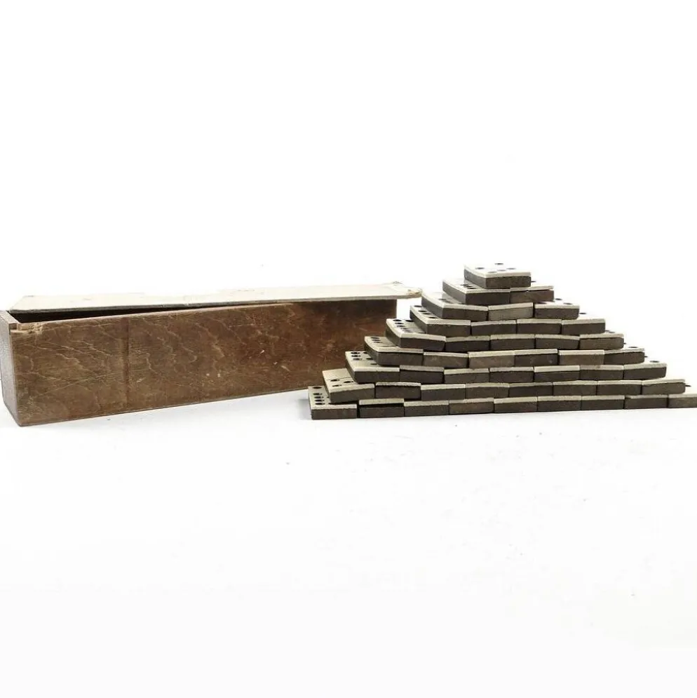 Jeu de dominos postmoderne, Pologne, années 1950, ensemble de 28.
