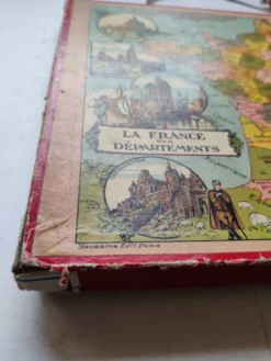 Jeu de patience puzzle France par département Saussine ancien