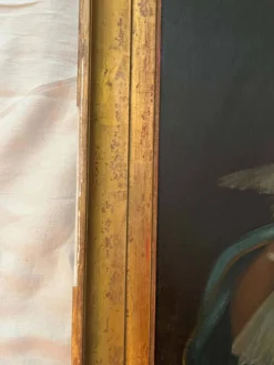 Jeune femme à la colombe . Portrait du 19e imitant une peinture classique