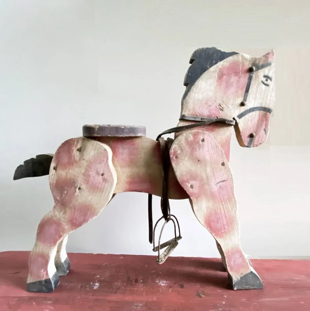Jouet cheval de bois 50's