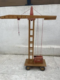 jouet grue en bois Déjou vintage années 60