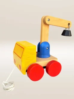 Jouet à tirer camion articulé en bois
