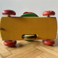 Jouet à tirer en bois vintage - Champignon - 1960