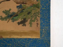 Kakejiku ancien japonais de rapace en couleur sur papier – Japon, vers 1900