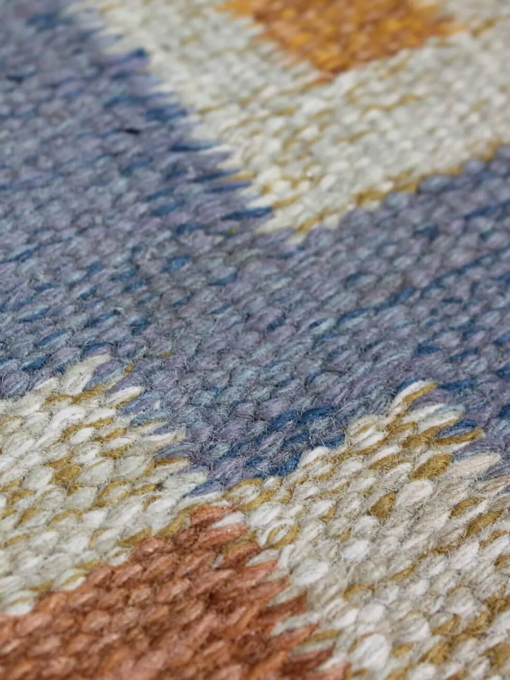 Karin Jönsson Tapis kilim géométrique en laine suédois du milieu du siècle 171x252cm