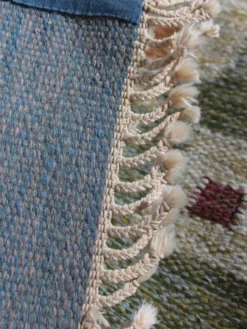 Karin Jönsson Tapis kilim géométrique en laine suédois du milieu du siècle 171x252cm