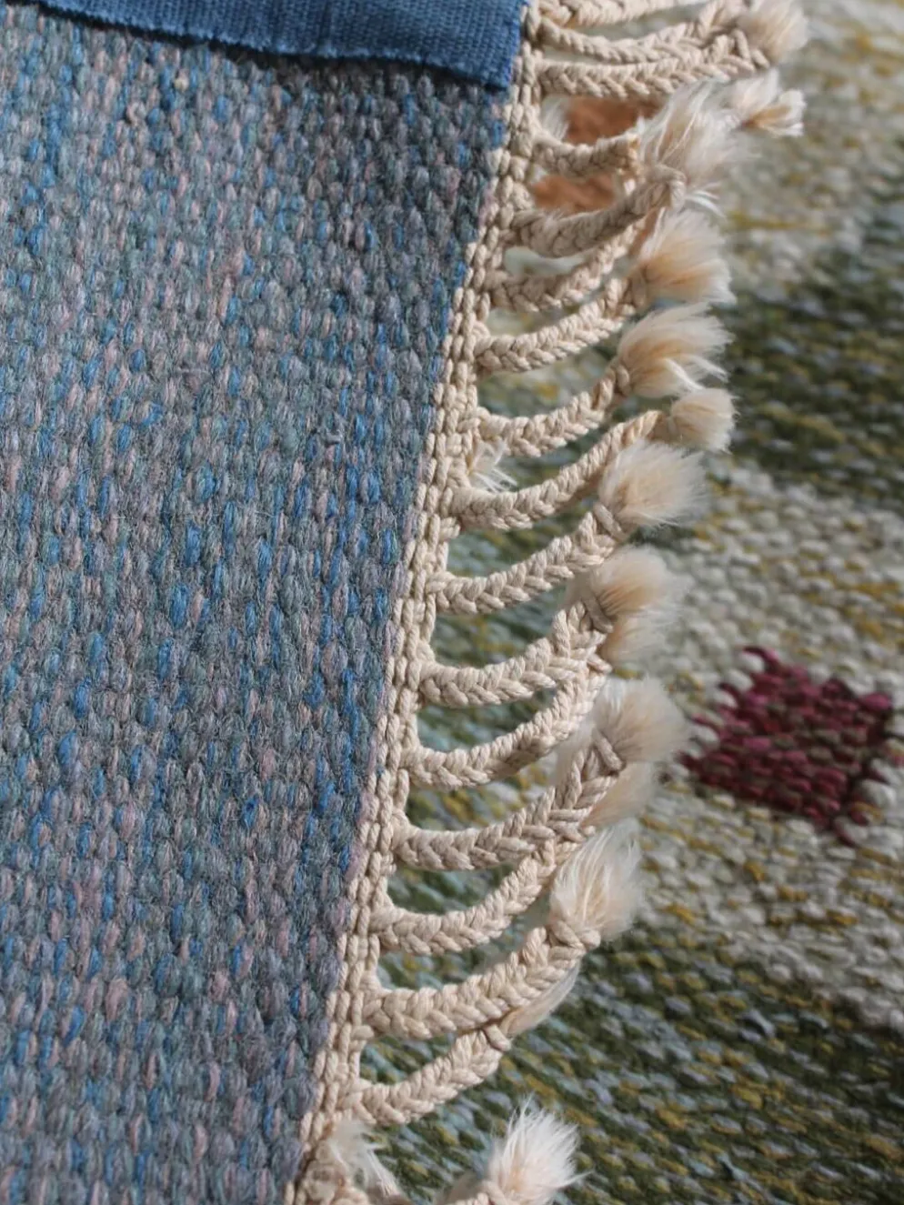 Karin Jönsson Tapis kilim géométrique en laine suédois du milieu du siècle 171x252cm