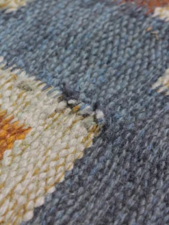 Karin Jönsson Tapis kilim géométrique en laine suédois du milieu du siècle 171x252cm