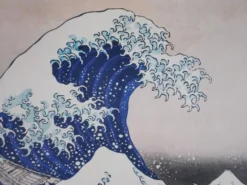 Katsuhika Hokusai : La grande vague de Kanagawa, lithographie signée
