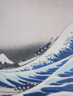 Katsuhika Hokusai : La grande vague de Kanagawa, lithographie signée