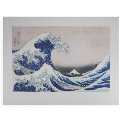 Katsuhika Hokusai : La grande vague de Kanagawa, lithographie signée