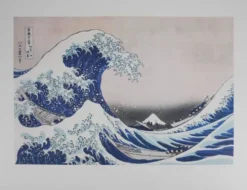Katsuhika Hokusai : La grande vague de Kanagawa, lithographie signée