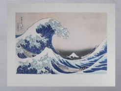 Katsuhika Hokusai : La grande vague de Kanagawa, lithographie signée