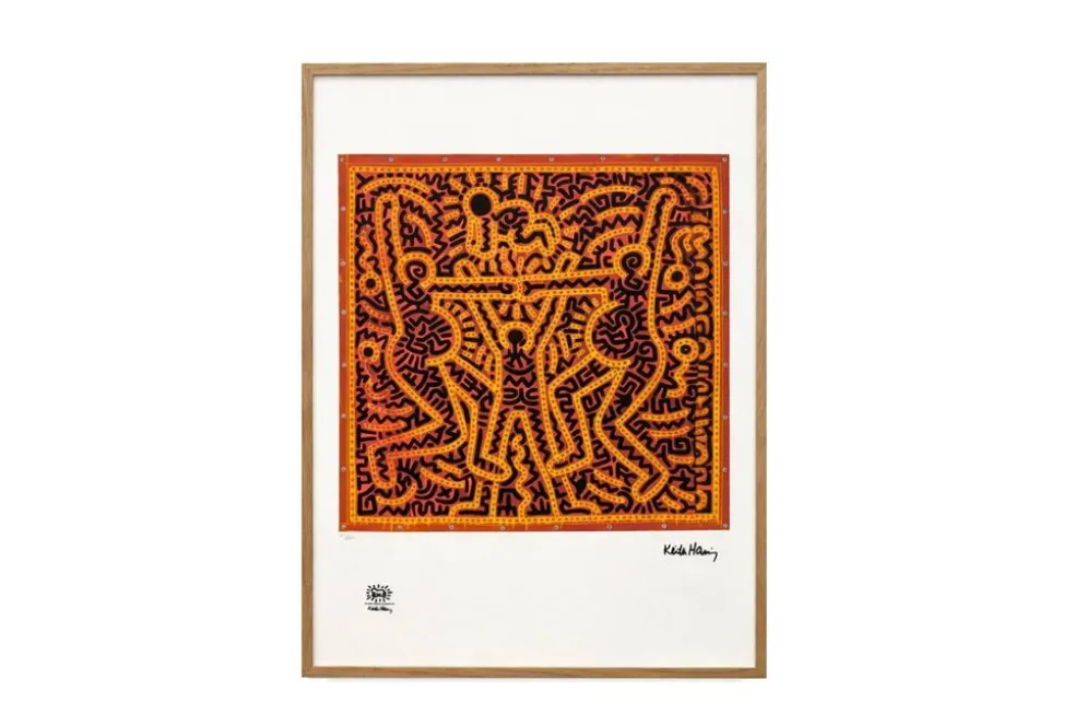 Keith Haring. Sérigraphie en couleurs numérotée. Années 1990.
