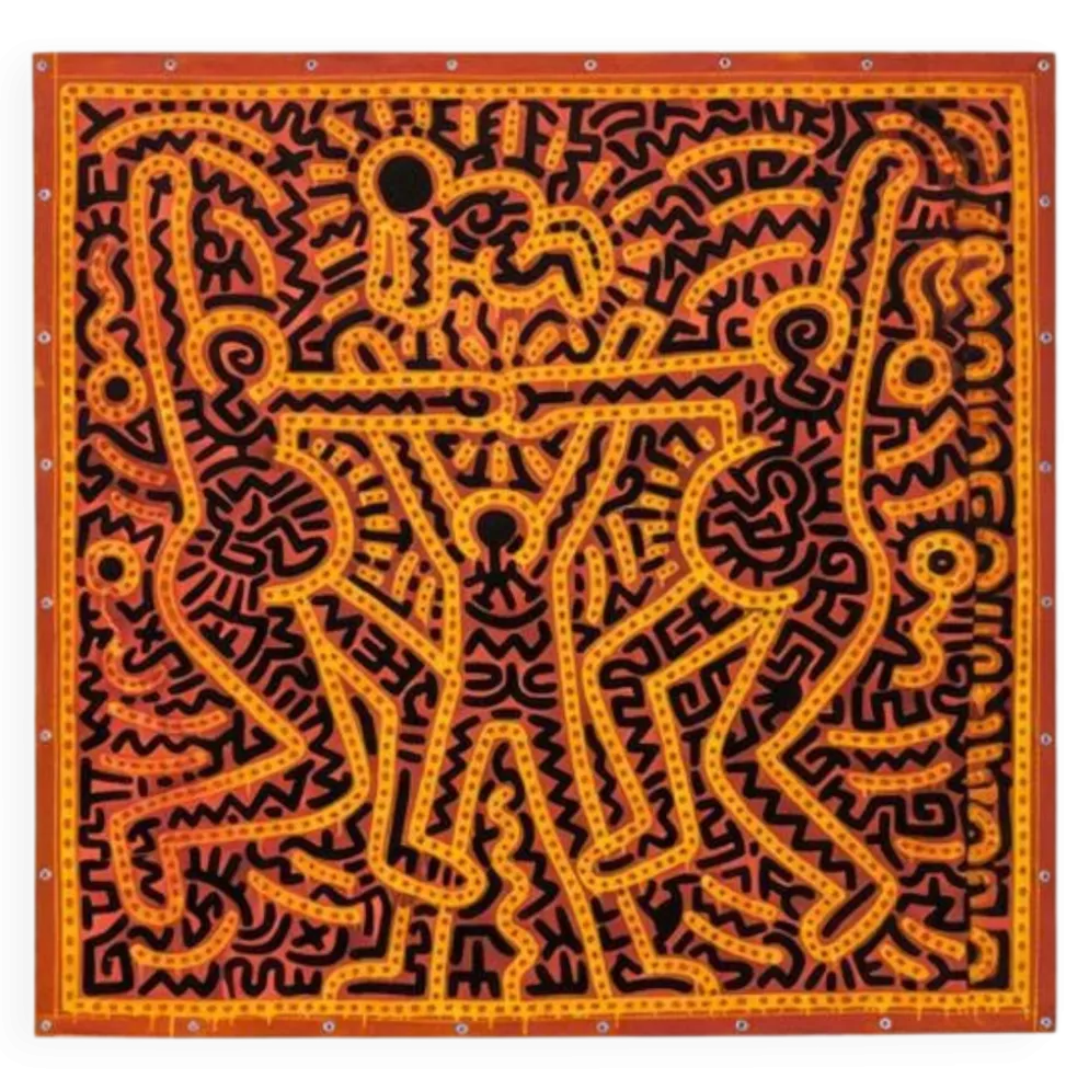 Keith Haring. Sérigraphie en couleurs numérotée. Années 1990.
