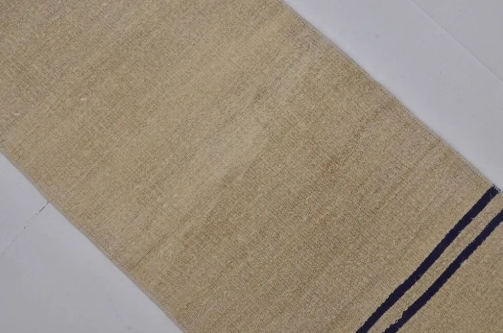 Kilim en chanvre anatolien blanc cassé sku 3928