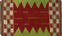 Kilim Turc Vintage Anatolien Rouge et Vert 205 x 124 cm
