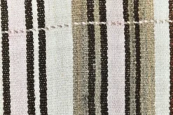 Kilim Turc Vintage Rayé Blanc et Brun, Tapis Bohème Tissé Main, 175x220Cm