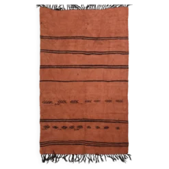 Kilim Turc Vintage Terracotta, Motif Tribal, Tapis Chambre Bohème, 147x245Cm